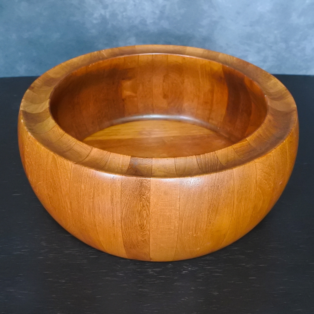 Vintage 60s Digsmed Danmark Mid Century Modern Danish Teak Wooden Bowl